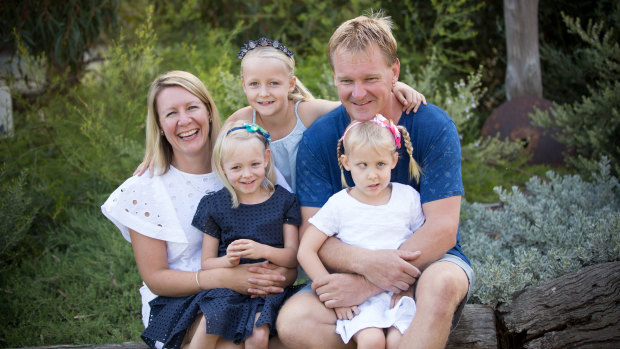 Darryl and Danielle Squires with their children Zoe, Olivia and Monique.