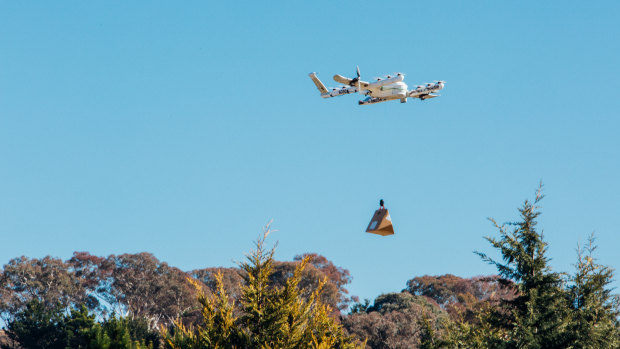 Wing's drones can carry 1.5kg - enough for a burrito, a coffee, or some over-the-counter medicine.