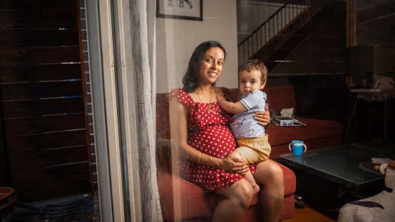 Monica Russo and her 20-month-old son Leon are both in isolation at home.