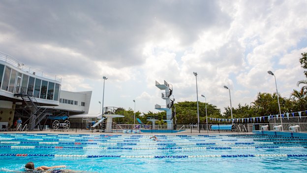 The Centenary Pool complex on the edge of Victoria Park would be incorporated into a new 15,000-seat aquatic centre (6000 seats post-Games).