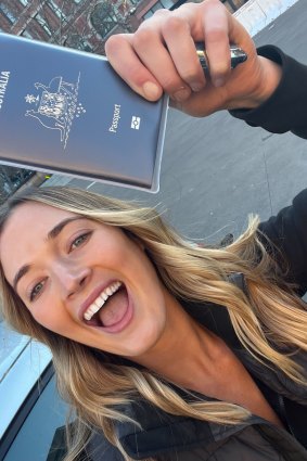 Emily Campbell is relieved to get her passport in time for her Europe holiday.