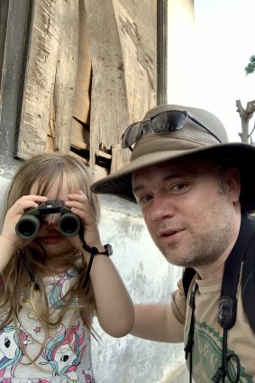 Ed Williams who set up #birdthefeckathome, and his daughter exploring.