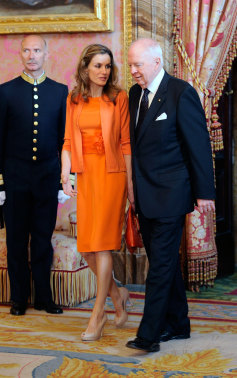 Michael Bryce with Princess Letizia of Spain at the Royal Palace, Madrid, in 2011.
