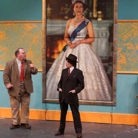 Paul Sweeney and Meaghan Stewart in a scene from the show, set in 1960s London.