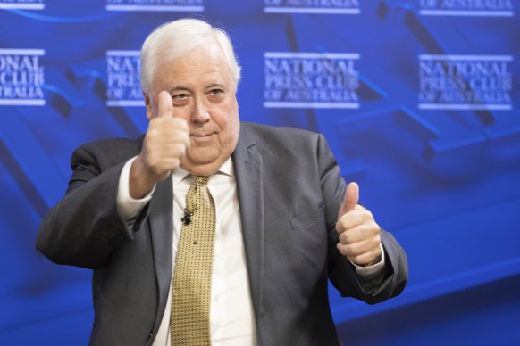 United Australia Party chairman Clive Palmer 