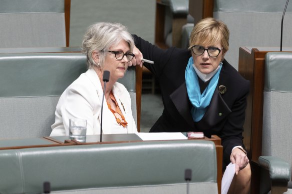 Independent MPs Helen Haines, left, and Zoe Daniel have accused the government of shunning due process. 