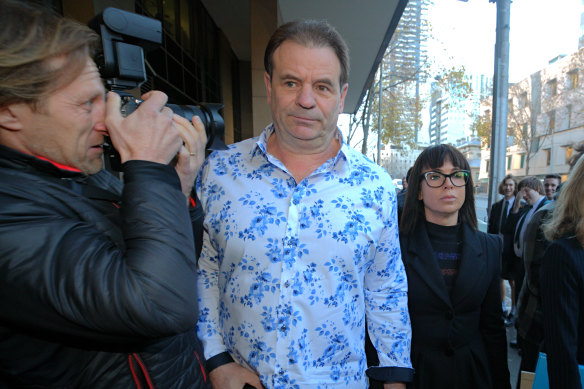 John Setka and his wife Emma Walters arrive at Melbourne Magistrates Court on Wednesday. 