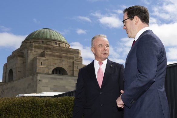 War Memorial chairman Brendan Nelson and Veterans’ Affairs Minister  Matt Keogh.