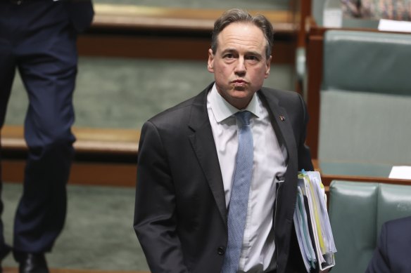 Health Minister Greg Hunt during Question Time this afternoon.