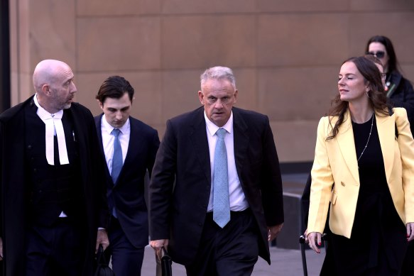 NSW upper house independent MP Mark Latham outside the Federal Court in Sydney on Wednesday.