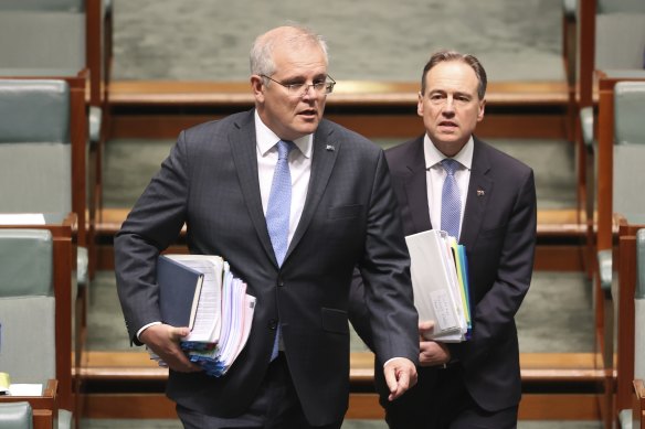 Prime Minister Scott Morrison and Health Minister Greg Hunt.