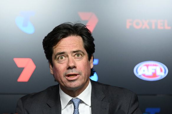 AFL CEO Gillon McLachlan has signed the biggest broadcasting deal in Australian sporting history.
