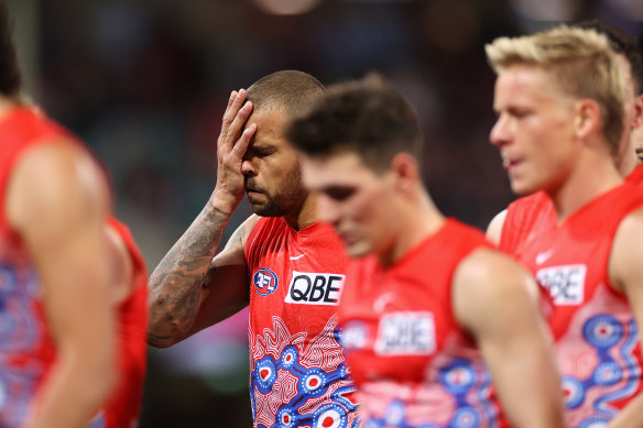 Lance Franklin will miss Saturday’s match against Melbourne.