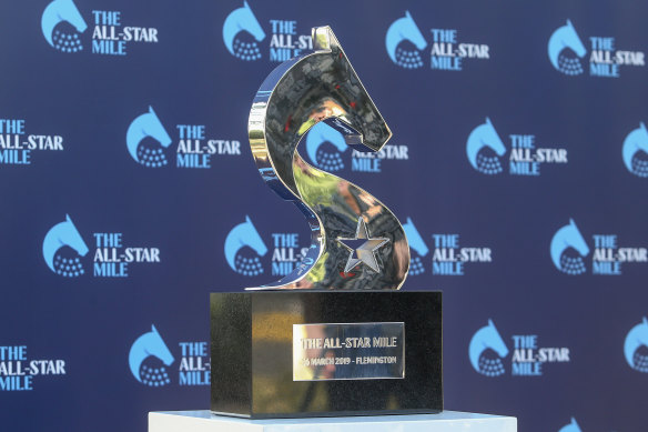 Last year's All-Star Mile trophy.