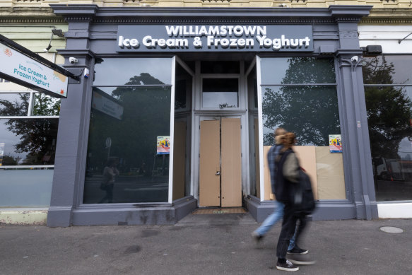 The Williamstown gelato shop has been firebombed three times in the past year.