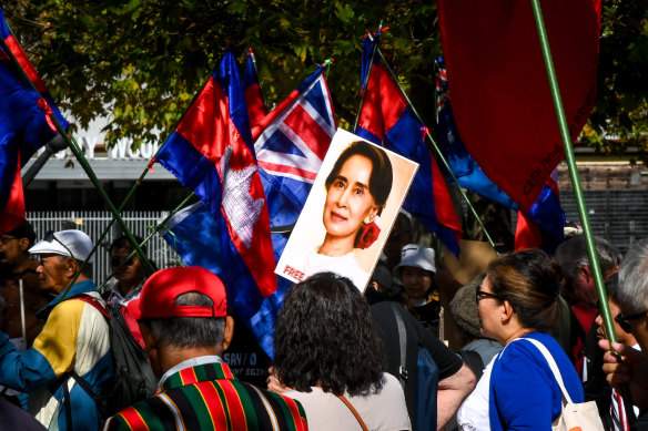 Protesters from Mynamar and Cambodia are demanding ASEAN take a stronger stance on human rights abuses.