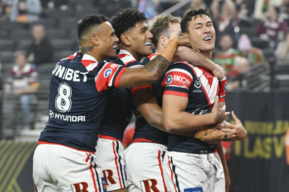 The Roosters win their first game of the season in Las Vegas.