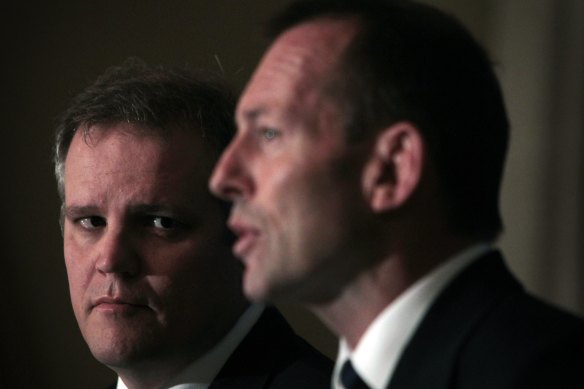 Then opposition leader Tony Abbott and shadow immigration minister Morrison in 2010.