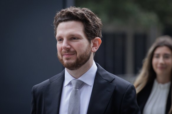 Pianist Jayson Gillham outside the Federal Court on Monday.