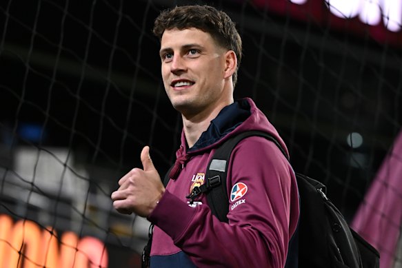 Jarrod Berry arrives at the Gabba.