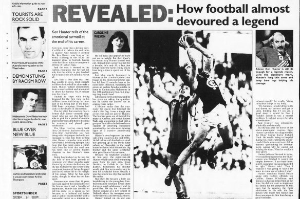 Ken Hunter’s story in The Age in 1999, when he spoke openly of depression.