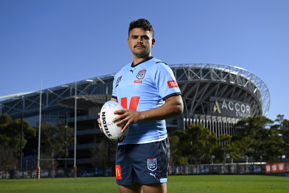 NSW Blues centre Latrell Mitchell.