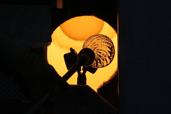 A methane-powered glass oven on Murano island, Venice. 