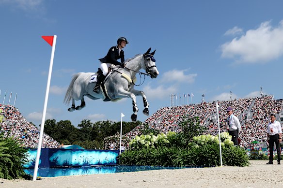 Australia’s Hilary Scott and horse Milky Way compete at the Paris Olympics last year. Equestrian Australia oversees the three Olympic disciplines – showjumping, eventing and dressage.