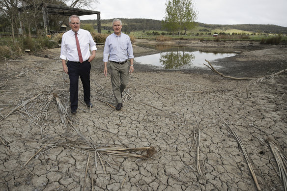 Nationals leader Michael McCormack with Scott Morrison in rural NSW last year.