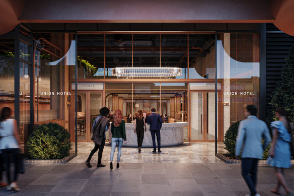 Renders of the project by Sydney developer ALAND and IHG Hotels & Resorts to open a voco hotel at its landmark mixed-use development in Gosford, Archibald by ALAND.