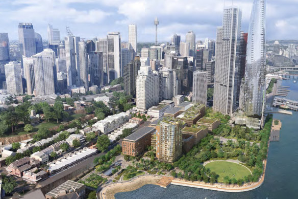 An alternative view of the co<em></em>ncept design included in docu<em></em>ments supporting a modification proposal for Central Barangaroo.