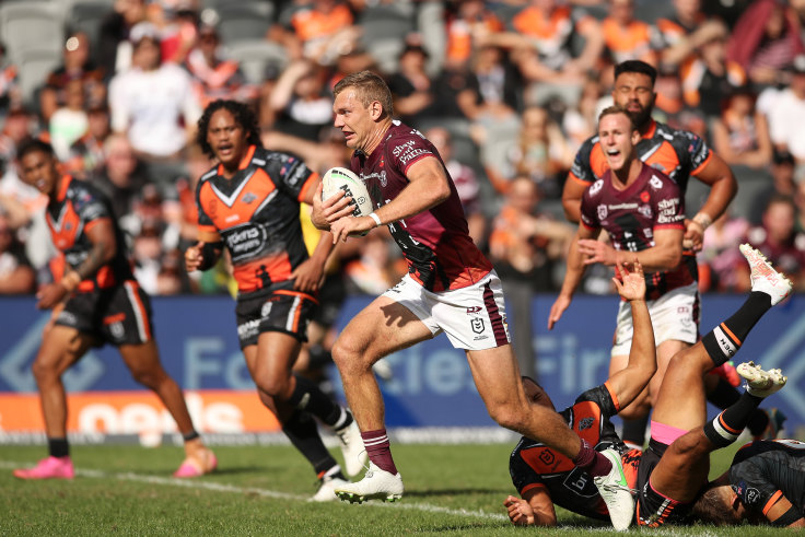 Nrl 2021 Manly S Tom Trbojevic Tears Tigers To Shreds In 40 6 Win At Bankwest Stadium