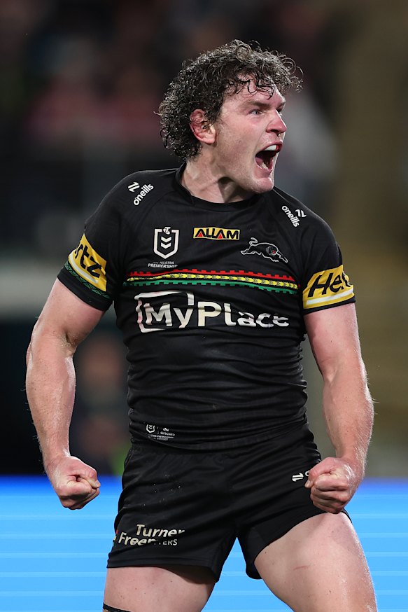 Liam Martin after scoring against the Sharks.
