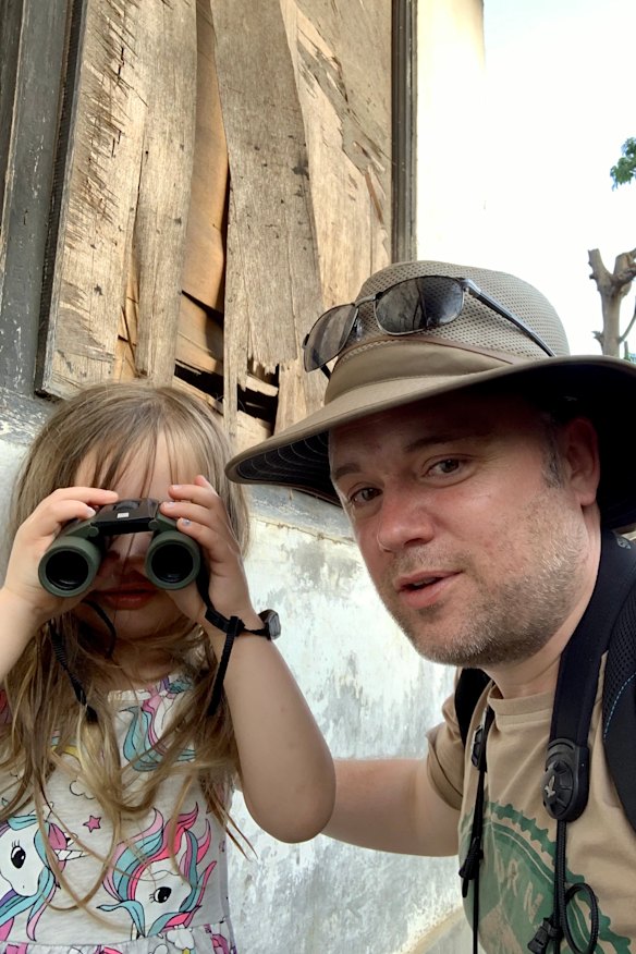 Ed Williams who set up #birdthefeckathome, and his daughter exploring.