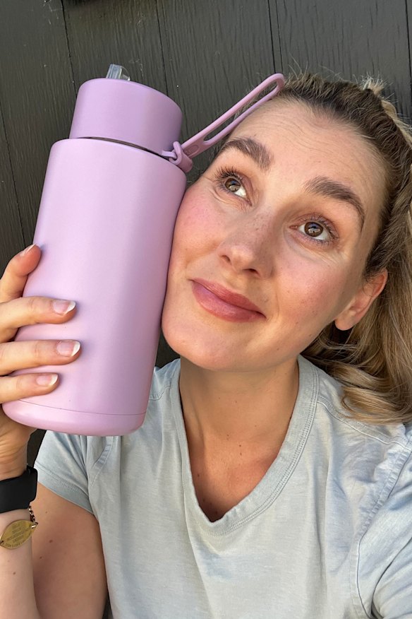 Hannah Vanderheide and her ‘emotional support’ water bottle.