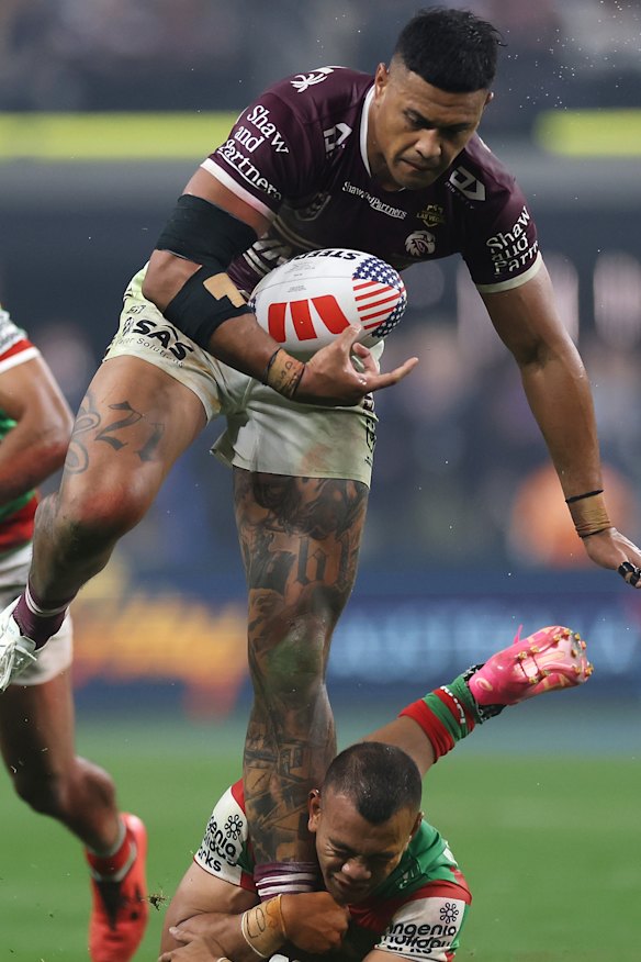Haumole Olakau’atu will play a big role in helping Luke Brooks get one over Mitchell Moses.