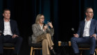 Squadron Energy CEO Rob Wheals, Stephanie Unwin, CEO, Horizon Power and AGL Energy CEO Damien Nicks, at the Clean Energy Summit in Sydney on Tuesday.