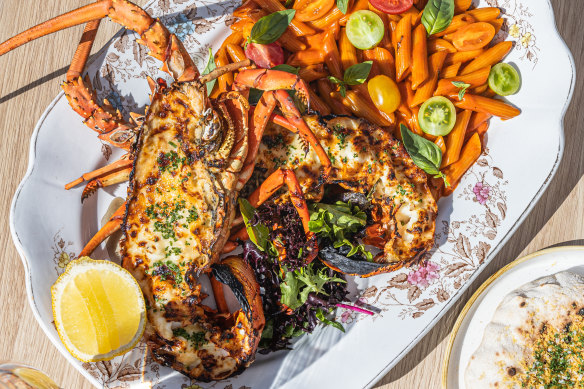Grilled lobster thermidor.