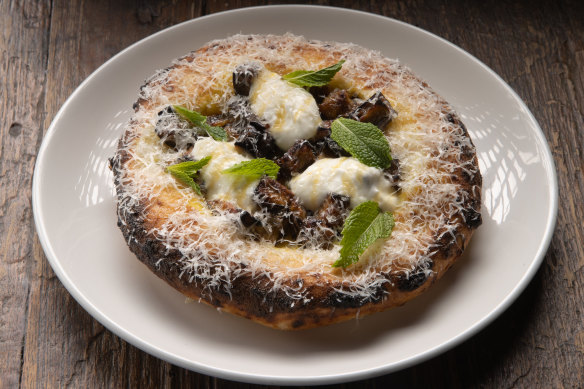 Wood-fired flatbread.