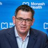 Premier Daniel Andrews speaks on Sunday.