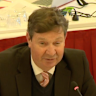 Sosso appearing before a budget estimates hearing last July.