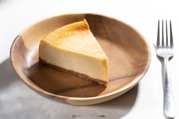 New York-style baked cheesecake.