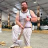 Woodchopper Daniel Beams at the 2024 Ekka.
