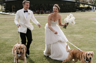 Dalton Henshaw and Laura Henshaw on their wedding day in Victoria’s Yarra Valley last month.
