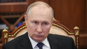 Russian President Vladimir Putin attends a meeting in Moscow on Wednesday.