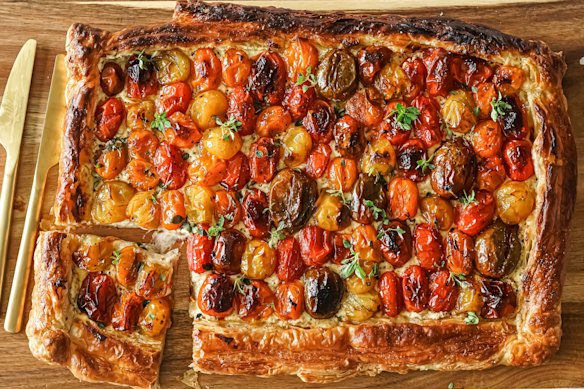 Tomato and spiced feta tart.
