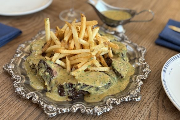 Steak frites “pour deux” at Loulou.