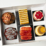 A box of sweet treats from Mietta by Rosemary (centre), Drom (left) and Hatter and the Hare to last mum all day.