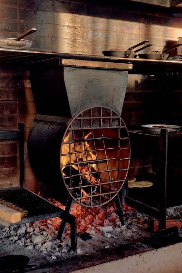 Flatbread and lamb are just some of the dishes cooked over the woodfire coals.
