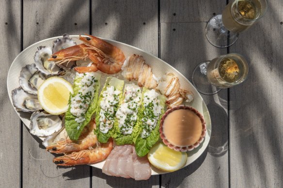 The chilled seafood platter at Kirra Beach House.